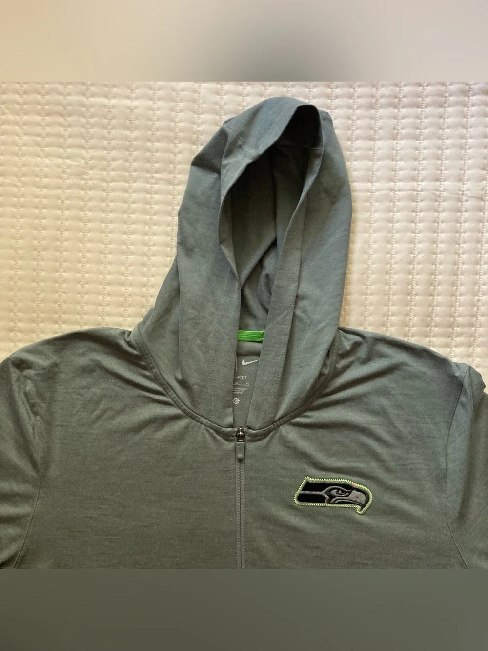 Seattle Seahawks Nike Full Zip Hoodie Jacket Men’s XL Gray On Field Dri Fit NFL